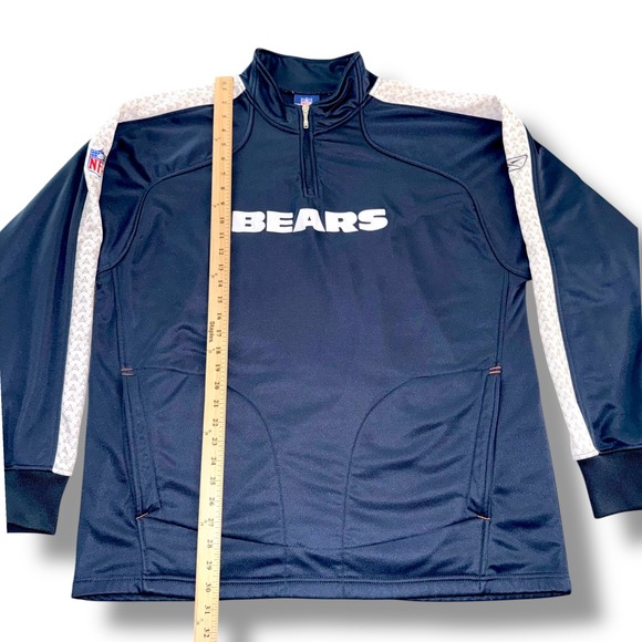 Chicago Bears NFL Vintage Quarter Zip Mens XL Reebok Pullover Authentic Sideline - Picture 4 of 9